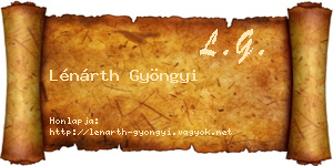 Lénárth Gyöngyi névjegykártya